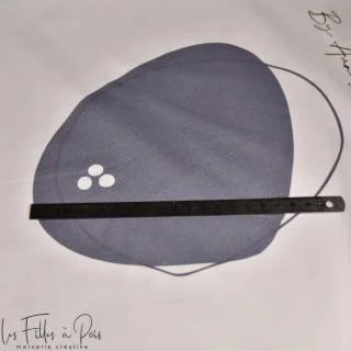 Coupon de tissu french terry "Galets" tons gris bleutés - Collection Anna By Amanda - 180cm - Les Filles à Pois Design Les Fille