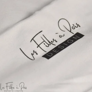 Coupon de tissu french terry "Galets" tons gris bleutés - Collection Anna By Amanda - 180cm - Les Filles à Pois Design Les Fille