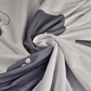 Coupon de tissu french terry "Galets" tons gris bleutés - Collection Anna By Amanda - 180cm - Les Filles à Pois Design Les Fille