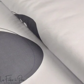 Coupon de tissu french terry "Galets" tons gris bleutés - Collection Anna By Amanda - 180cm - Les Filles à Pois Design Les Fille