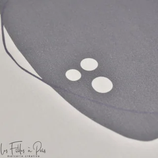 Coupon de tissu french terry "Galets" tons gris bleutés - Collection Anna By Amanda - 180cm - Les Filles à Pois Design Les Fille