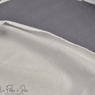 Coupon de tissu french terry "Galets" tons gris bleutés - Collection Anna By Amanda - 180cm - Les Filles à Pois Design Les Fille