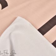 Tissu french terry motif lettre collection "Skins" - Nude et noir - Les Filles à Pois ® - Oeko-Tex ® Les Filles à Pois - Design 