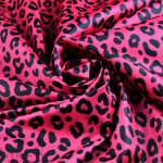 Tissu déperlant K-way motif léopard collection "Contrastes" - rose fuchsia et noir - Les Filles à Pois ® - Oeko-Tex ® Les Filles