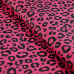 Tissu déperlant K-way motif léopard collection "Contrastes" - rose fuchsia et noir - Les Filles à Pois ® - Oeko-Tex ® Les Filles