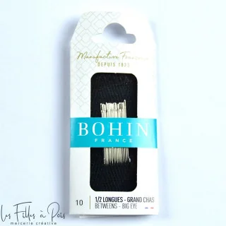 Agulhas de costura de meio comprimento N°10 olho grande - Bohin Bohin : épingles, aiguilles et accessoires couture de qualité - 