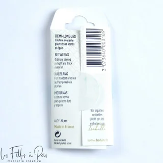 Aiguilles Demi-Longues Patchwork Bohin – N°7 (x20) Bohin : épingles, aiguilles et accessoires couture de qualité - 2