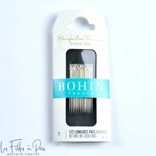 Agulhas de costura de meio comprimento para patchwork N°7 olho grande - Bohin Bohin : épingles, aiguilles et accessoires couture
