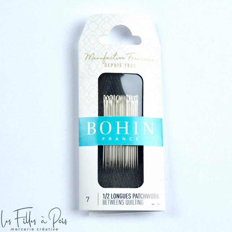 Agulhas de costura de meio comprimento para patchwork N°7 olho grande - Bohin Bohin France ® - Mercerie - 1 Agulhas de costura de meio comprimento para patchwork N°7 olho grande - Bohin Bohin France ® - Mercerie - 1