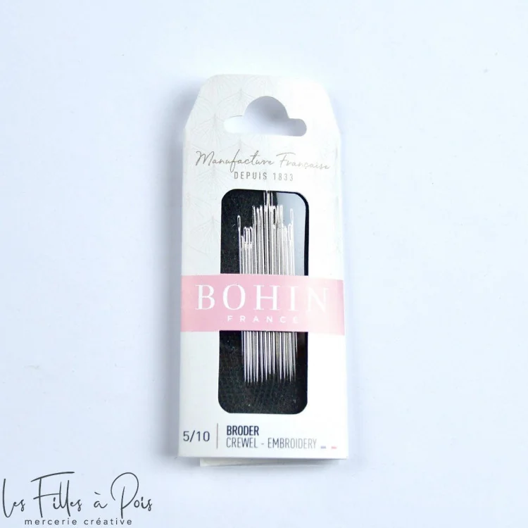 Aiguilles à Broder Bohin – Assortiment N°5/10 (x15) Bohin : épingles, aiguilles et accessoires couture de qualité - 1