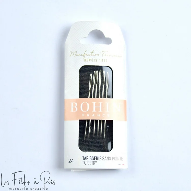 Aiguilles à Tapisserie Sans Pointe Bohin – N°24 (x6) Bohin : épingles, aiguilles et accessoires couture de qualité - 1 Aiguilles à Tapisserie Sans Pointe Bohin – N°24 (x6) Bohin : épingles, aiguilles et accessoires couture de qualité - 1