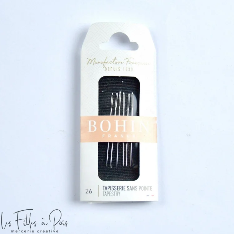 Aiguilles à Tapisserie Sans Pointe Bohin – N°26 (x6) Bohin : épingles, aiguilles et accessoires couture de qualité - 1