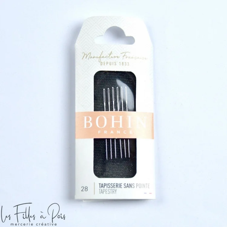 Aiguilles à Tapisserie Sans Pointe Bohin – N°28 (x6) Bohin : épingles, aiguilles et accessoires couture de qualité - 1