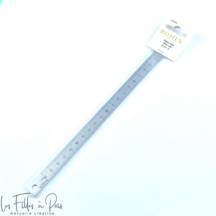 Réglet 20 cm en métal - Bohin Bohin France ® - Mercerie - 1 Réglet 20 cm en métal - Bohin Bohin France ® - Mercerie - 1