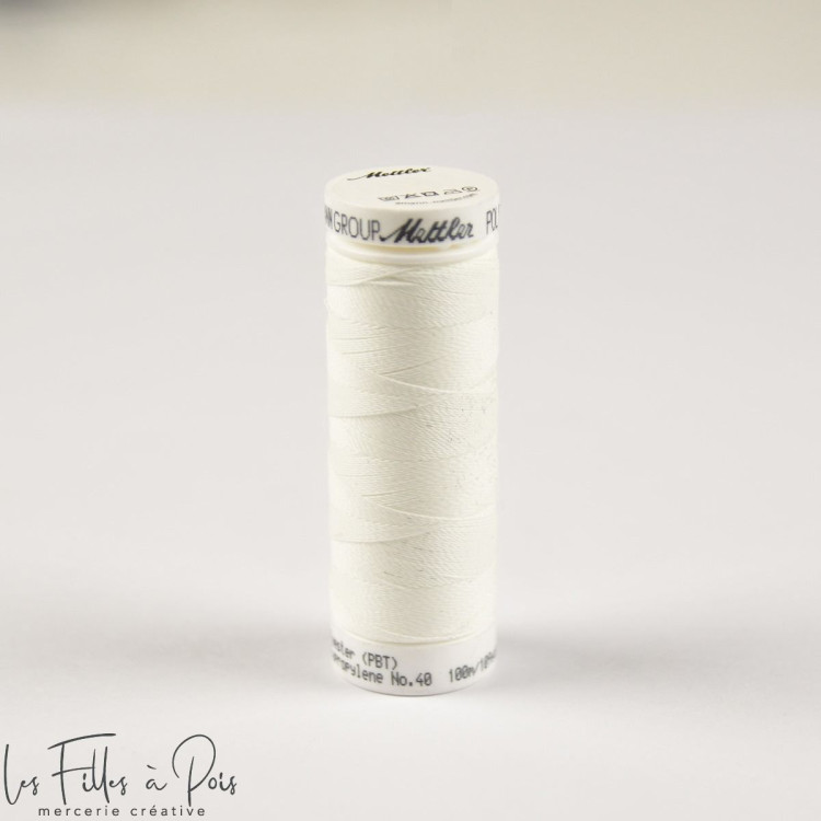 Hilo de coser Mettler Poly glow - 100m - blanco METTLER ® - Fils à coudre et à broder - 1 Hilo de coser Mettler Poly glow - 100m - blanco METTLER ® - Fils à coudre et à broder - 1