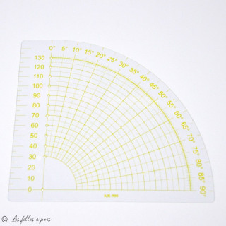 Règle patchwork angle cercle 15 x 15 cm  - 1