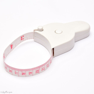 Mètre ruban de mesure rétractable avec goupille de verrouillage - Blanc - 150cm  - 1
