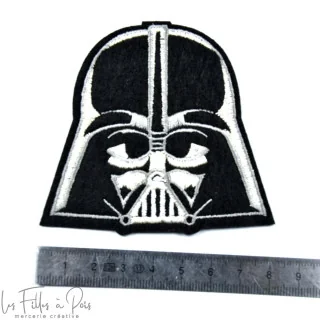 Écusson Dark Vador "StarWars" - Blanc et noir - Thermocollant Tissus et mercerie créative – Nos sélections sans marque - 2