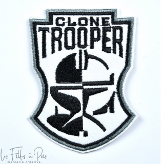Écusson Clone Trooper "StarWars" - Blanc et noir - Thermocollant  - 1