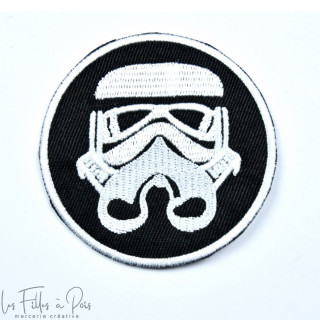 Écusson Clone Trooper "StarWars" - Blanc et noir - Thermocollant  - 1