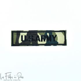 Écusson U.S.A ARMY - Noir et camouflage - Thermocollant  - 1