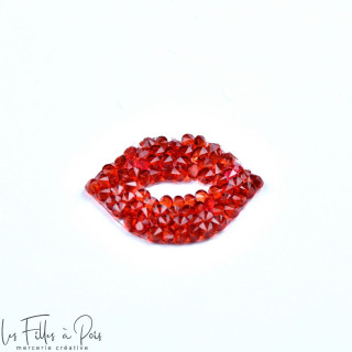 Écusson Bouche sequin - Rouge - Thermocollant  - 1