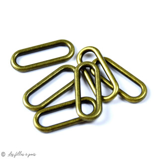Lot de 2 anneaux connecteurs oblong pour sangle - 25mm  - 1