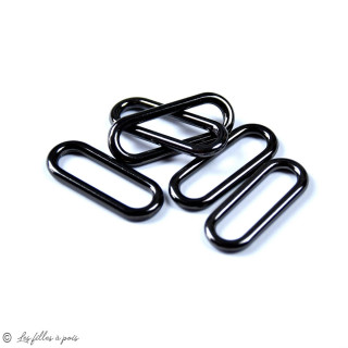 Lot de 2 anneaux connecteurs oblong pour sangle - 25mm  - 7
