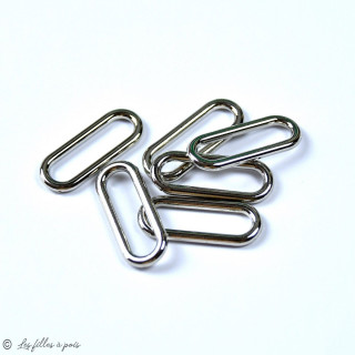 Lot de 2 anneaux connecteurs oblong pour sangle - 25mm  - 1