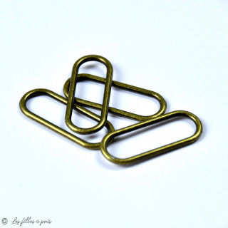 Lot de 2 anneaux connecteurs oblong pour sangle - 25mm  - 7