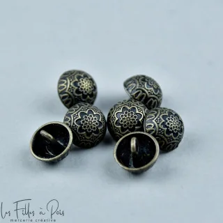 Bouton à queue - Rond - 10mm - Métal bronze Tissus et mercerie créative – Nos sélections sans marque - 1