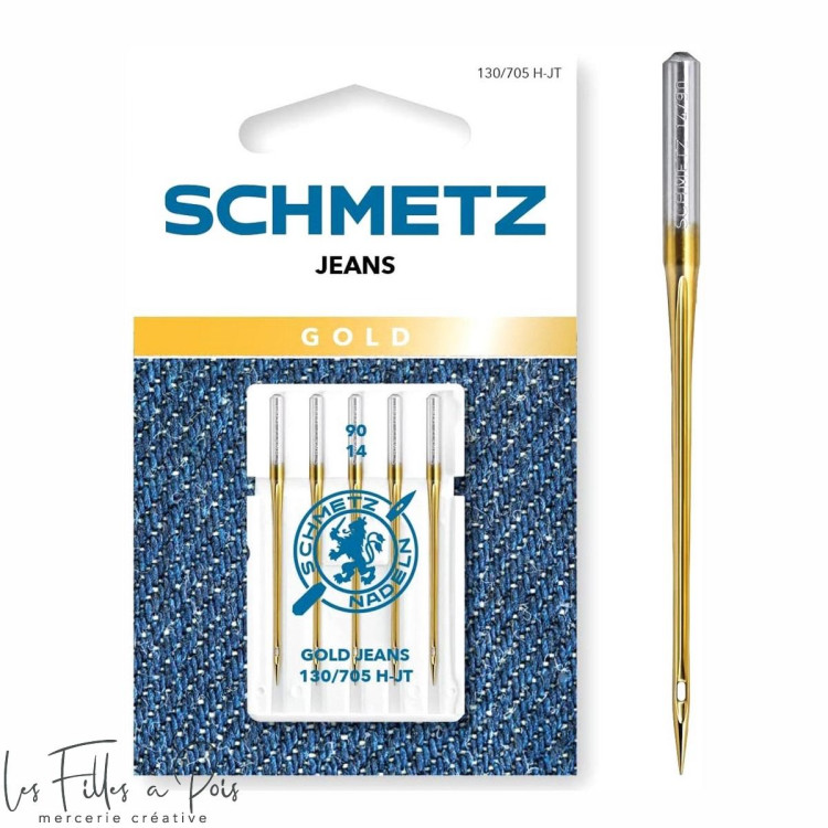 Agulhas douradas para máquinas de costura de jeans - Schmetz® SCHMETZ ® - Aiguilles machine à coudre - 1 Agulhas douradas para máquinas de costura de jeans - Schmetz® SCHMETZ ® - Aiguilles machine à coudre - 1