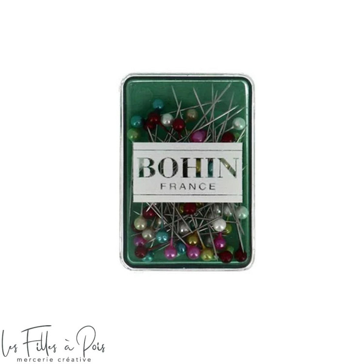 Caixa de 70 alfinetes de cabeça perolados extrafinos variados - Bohin Bohin France ® - Mercerie - 1 Caixa de 70 alfinetes de cabeça perolados extrafinos variados - Bohin Bohin France ® - Mercerie - 1