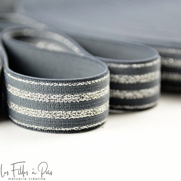 DESTOCK Elastique plat à rayures lurex - 20mm Tissus et mercerie créative – Nos sélections sans marque - 16