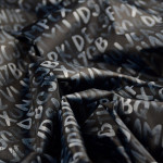 Tissu imperméable - déperlant type Kway - lettres - "KARMA" - Noir et gris - Les Filles à Pois ® - Oeko-Tex ® Les Filles à Pois 