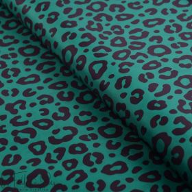 Tissu imperméable - déperlant type Kway - léopard - "Contrastes" - vert et noir - Les Filles à Pois ® - Oeko-Tex ® Les Filles à 
