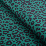 Tissu imperméable - déperlant type Kway - léopard - "Contrastes" - vert et noir - Les Filles à Pois ® - Oeko-Tex ® Les Filles à 