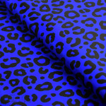 Tissu imperméable - déperlant type Kway - léopard - "Contrastes" - bleu cobalt et noir - Les Filles à Pois ® - Oeko-Tex ® Les Fi