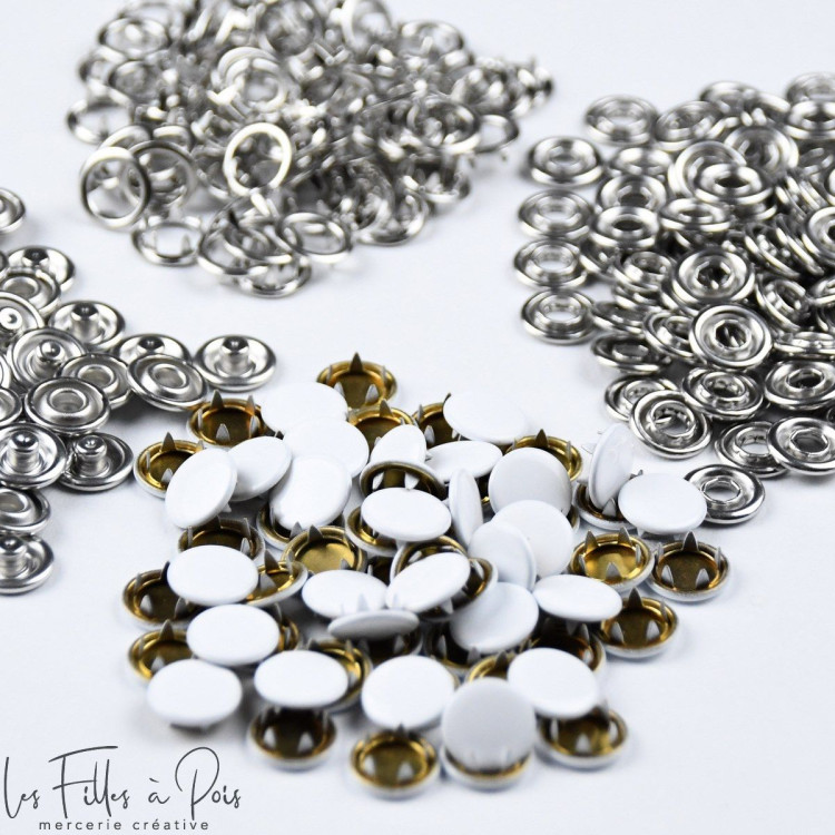 Bouton pression sans couture - 11mm - Lot de 9 - 5 Bouton pression sans couture - 11mm - Lot de 9 - 5