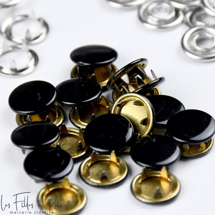 Bouton pression sans couture - 10mm - Lot de 9 - 1 Bouton pression sans couture - 10mm - Lot de 9 - 1