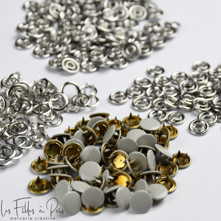 Bouton pression sans couture - 10mm - Lot de 9 - 16 Bouton pression sans couture - 10mm - Lot de 9 - 16