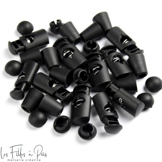Lot de 10 arrêts et fins de cordons plastique Sélection Les Filles à Pois - Mercerie et Tissus - 10