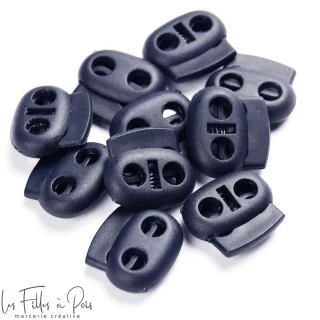 Arrêts cordon plastique plat – Double trou 5 mm – Lot de 10 - 6