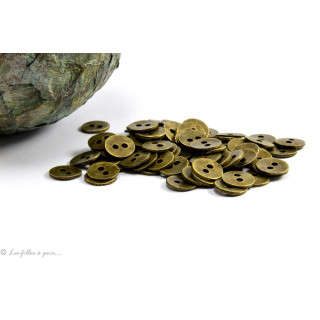 Boutons ronds - 11mm - Métal bronze  - 1