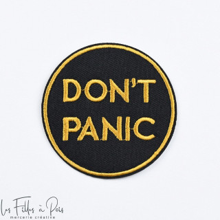 DON'T PANIC - Noir et jaune - Thermocollant Autres marques - Tissus et mercerie - 1