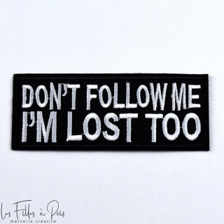 Ecusson "I'm not perfect but..." - Noir et blanc - Thermocollant Autres marques - Tissus et mercerie - 1