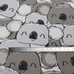 Tissu french terry motif koala collection "Chiller" - Tons gris - Les Filles à Pois ® - Oeko-Tex ® Les Filles à Pois - Design ® 