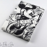 Panneau de tissu french terry motif Mickey - Noir et blanc - Oeko-Tex ® Les Filles à Pois - Design ® - Mercerie et Tissus - 1