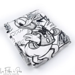 Panneau de tissu french terry motif Donald - Noir et blanc - Oeko-Tex ® Les Filles à Pois - Design ® - Mercerie et Tissus - 1
