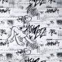 Panneau de tissu french terry motif Donald - Noir et blanc - Oeko-Tex ® Les Filles à Pois - Design ® - Mercerie et Tissus - 2